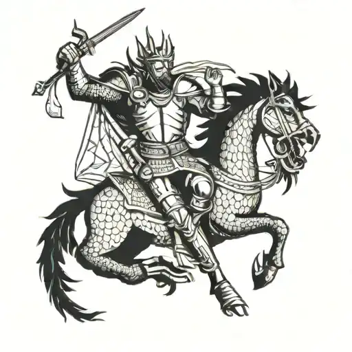 St. George the Victorious kill's the dragon tattoo design idea