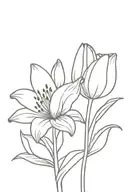  lily and tulip flower tattoo design idea