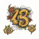 number 3 and 14 tattoo design idea