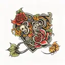 number 3 and 14 tattoo design idea