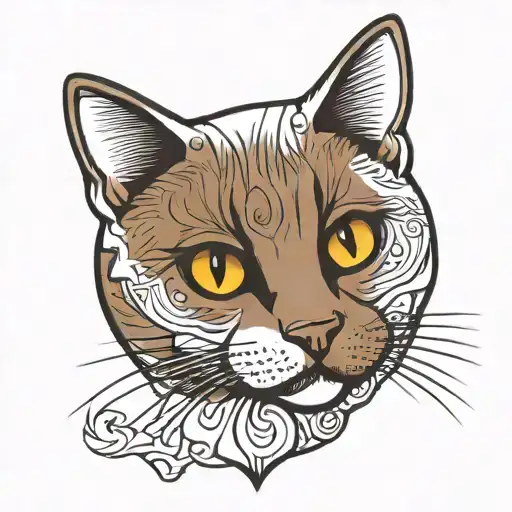 British short hair cat face tattoo tattoo design idea