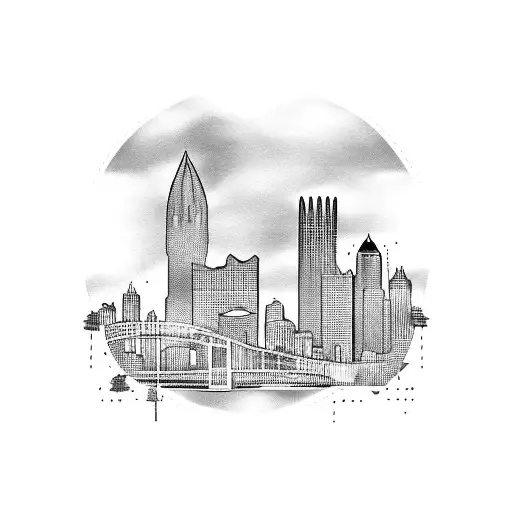 Pittsburgh Skyline tattoo design idea