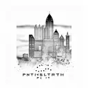 Pittsburgh skyline outline tattoo design idea