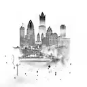 Pittsburgh skyline outline tattoo design idea