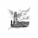 Pittsburgh Skyline tattoo design idea