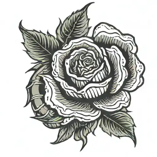 scorpion rose growing tattoo design idea
