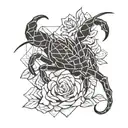scorpion rose growing tattoo design idea