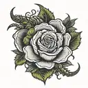 scorpion rose growing tattoo design idea