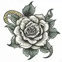 scorpion rose growing tattoo design idea