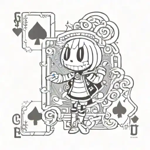 Chara undertale playing card tattoo design idea