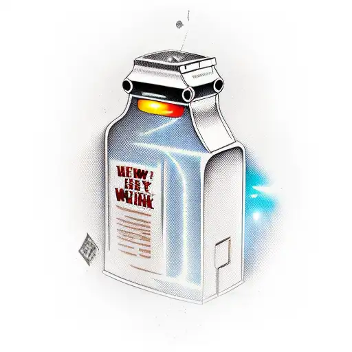 Whisky bottle shaped like a lightsaber tattoo design idea