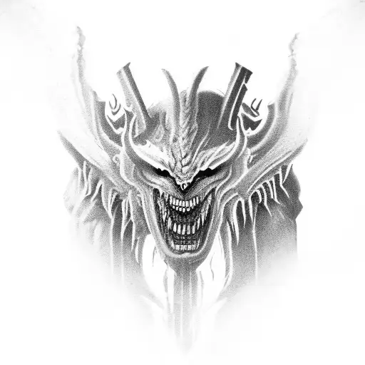 beast comming out of the chest. beast is similar to bererk armor that Guts wears in "Berserk" tattoo design idea