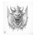 beast comming out of the chest. beast is similar to bererk armor that Guts wears in "Berserk" tattoo design idea