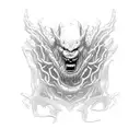 beast comming out of the chest. beast is similar to bererk armor that Guts wears in "Berserk" tattoo design idea