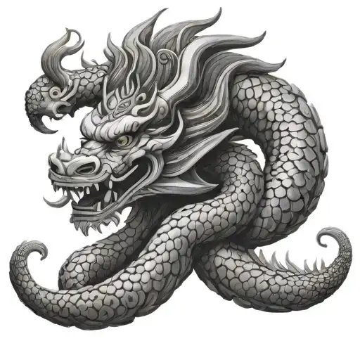 giant of Khmer naga tattoo intertwining tattoo design idea