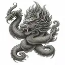 giant of Khmer naga tattoo intertwining tattoo design idea