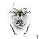 scorpion and rose tattoo design idea