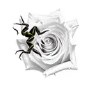 scorpion and rose tattoo design idea