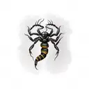 scorpion and rose tattoo design idea
