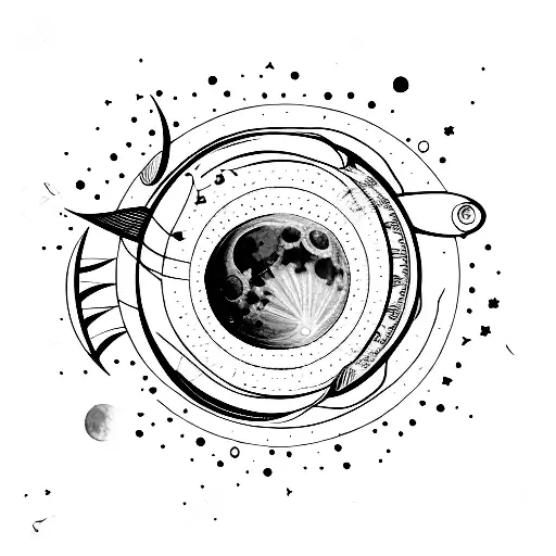 eclipse lunar  tattoo design idea