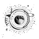 eclipse lunar  tattoo design idea