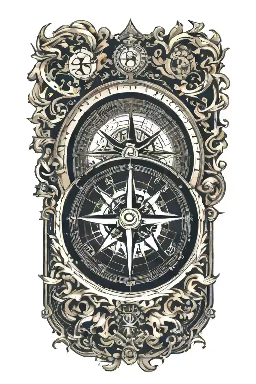 CLASSIC COMPASS DESIGN AND BACK GROUND AN OLD CLASSIC WORLD MAP TO COVER THE HOLE FOREARM tattoo design idea