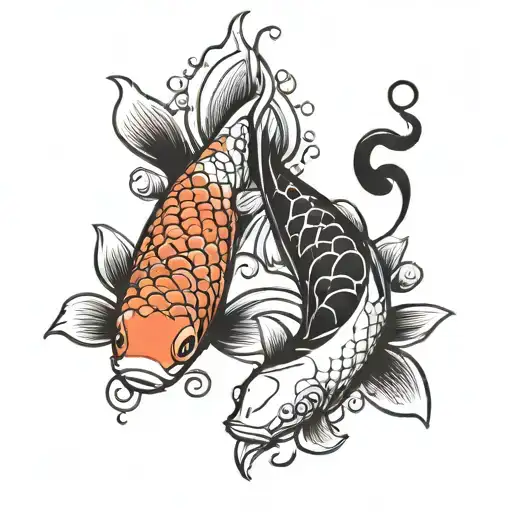 koi fish yin yang tattoo design idea