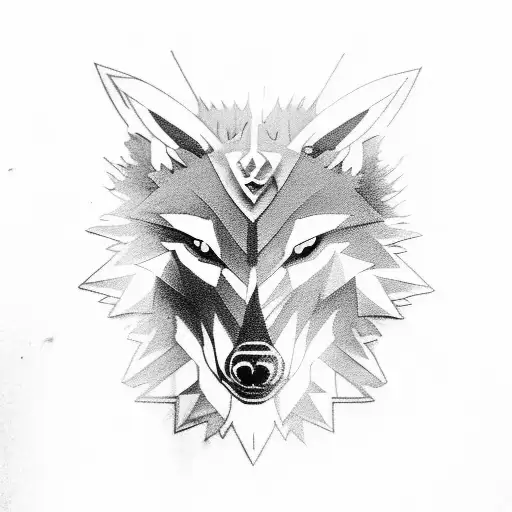 witcher and wolf tattoo design idea