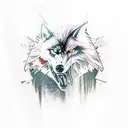witcher and wolf tattoo design idea