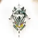 witcher and wolf tattoo design idea