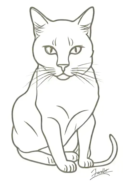 cat silhouette tattoo design idea