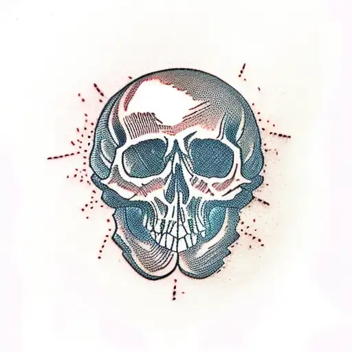 rotting skull tattoo design idea