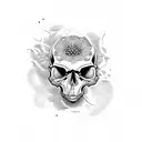 rotting skull tattoo design idea