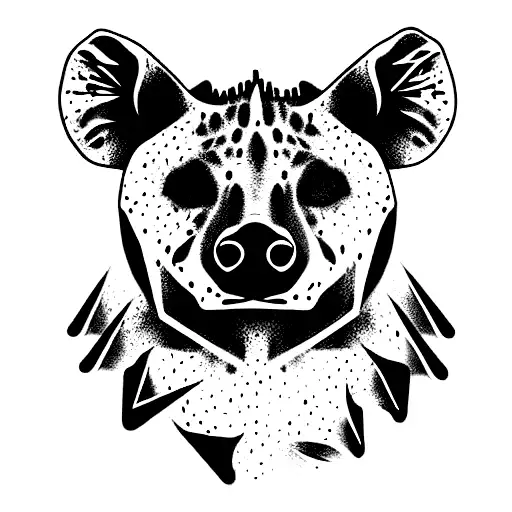 hyena outline tattoo design idea