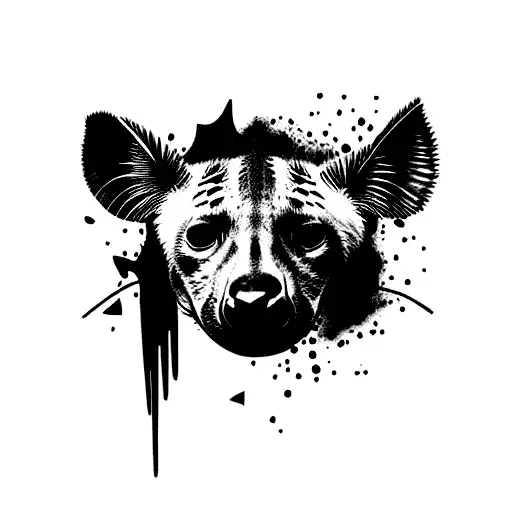 hyena outline on inner arm tattoo design idea