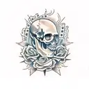 crying skull tattoo design idea