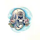crying skull tattoo design idea