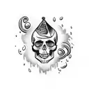 crying skull tattoo design idea