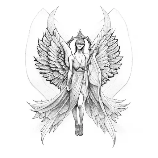 two angels matching tattoo men tattoo design idea