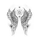 two angels matching tattoo men tattoo design idea