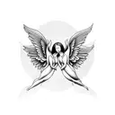 two angels matching tattoo men tattoo design idea