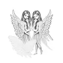 two angels matching tattoo men tattoo design idea