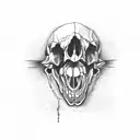 mouth biting skull tattoo design idea