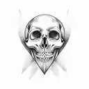 lips holding a skull tattoo design idea