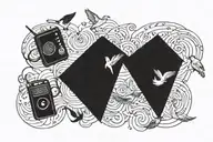 It’s for my grandparents and a memory for each one, 1st memory - a radio and a cigarette, 2nd - a bird flying towards a  tattoo design idea