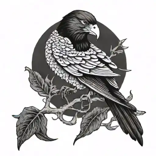 Snake and crow perched tattoo design idea