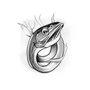 eel with a Neck tie  tattoo design idea