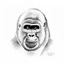 Gorilla death date: 13421 born:14433 tattoo design idea