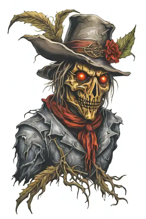 scarecrow red eyes tattoo design idea