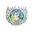 willow tree oranges dingo tattoo design idea